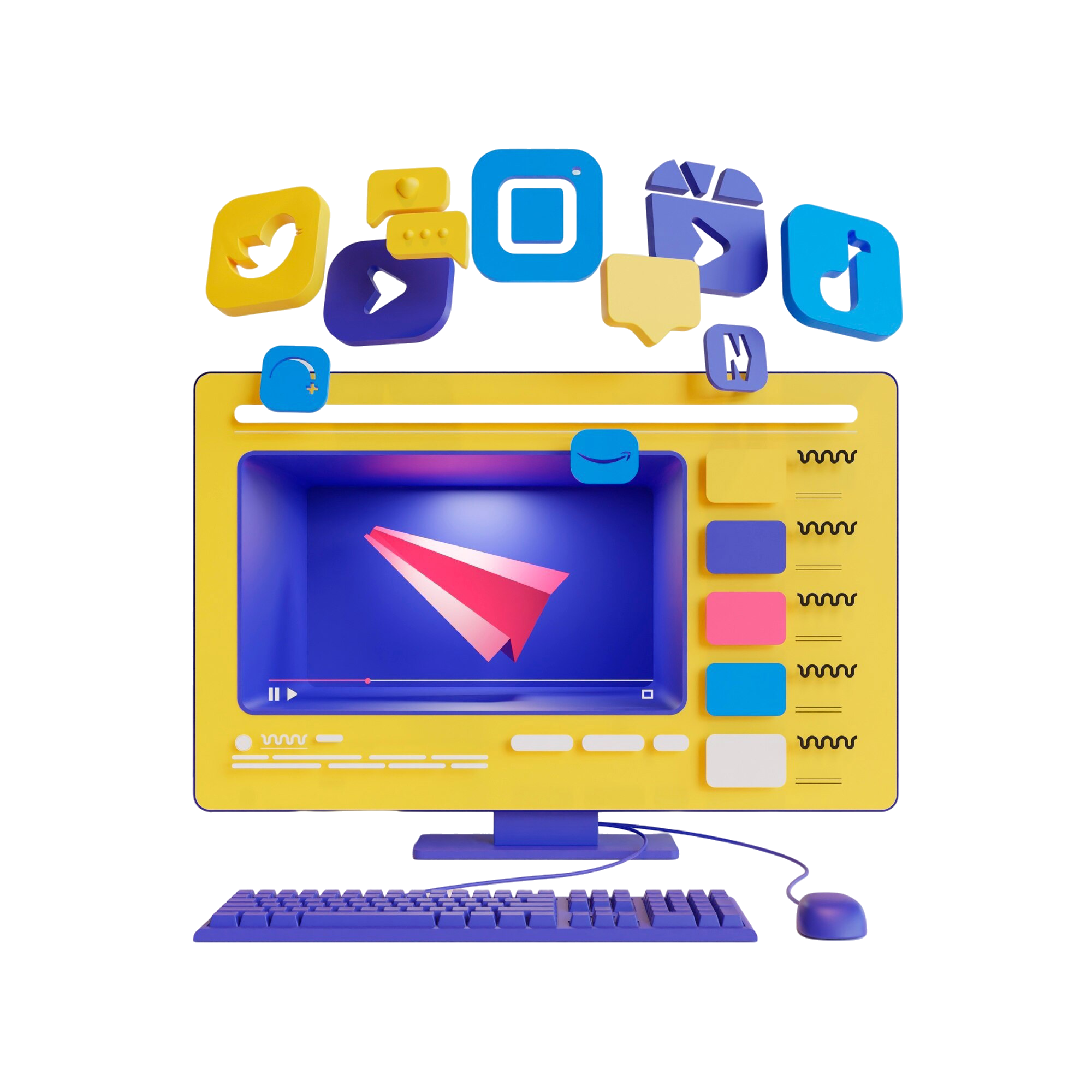 icones-de-comunicacao-e-midias-sociais-no-computador-pessoal